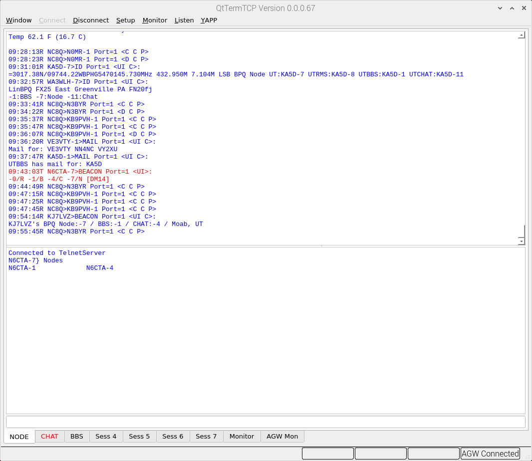 Screenshot of a QtTermTCP session